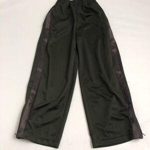Army Green mesh track pants with camouflage stripe